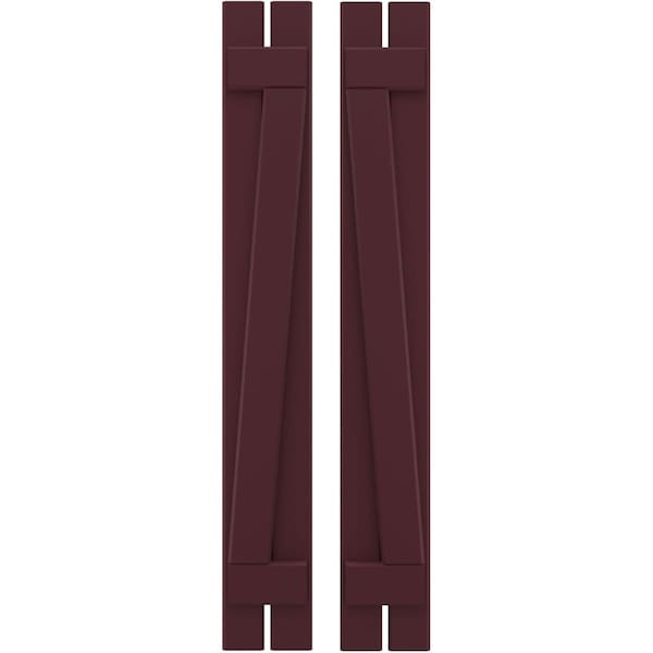 Ekena Millwork Americraft 2-Board (2 Batten) Wood Spaced Board-n-Batten Shutters w/ Z-Bar, ARW102SB207X77WRH, PR ARW102SB207X77WRH - main